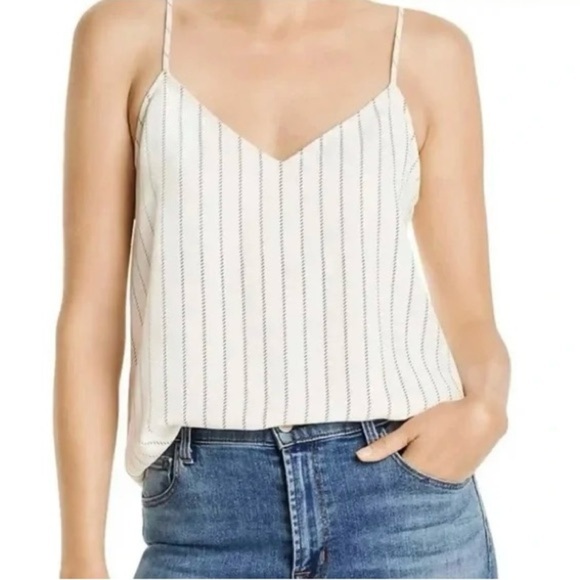 Equipment Femme Women’s Layla Striped Cami Blouse in Ivory/Black Size XS - Picture 3 of 7